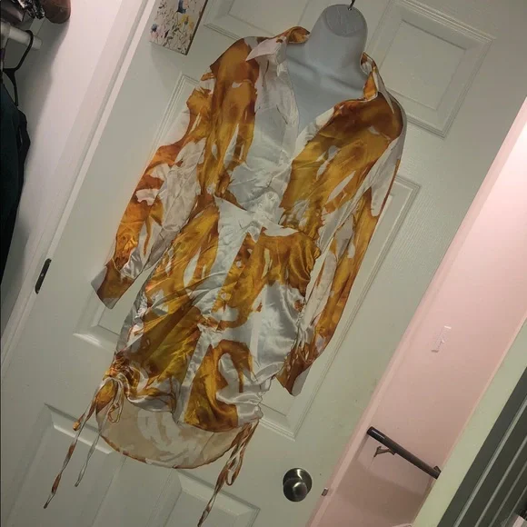 fashion nova white and gold dress Touch Of Glam Sequin Dress - White/Gold
